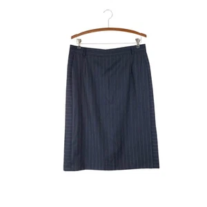 Gonna a matita Escada Margaretha Ley blu navy gessato lana donna taglia 44 US taglia 14 - Foto 1 di 10