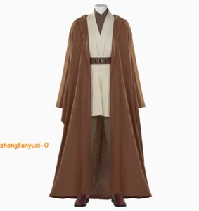 Obi-Wan Kenobi Disfraz Cosplay Star Wars Jedi Caballero Traje Cuerda Conjunto Completo - Imagen 1 de 12