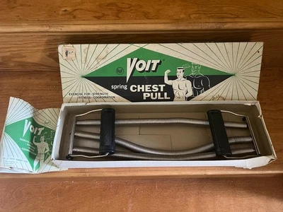 SAF-TEE Vintage Voit 5 Resortes Pecho Tirar Mango Negro Ejercicio Caja Original EE. UU. Foto 1 de 4