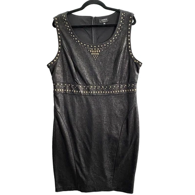 TORRID Women Vegan Leather Pencil Dress Sz 18 Black Sleeveless Rhinestones 77-26 - Image 1 of 4