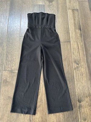 White House Black Market Strapless Romper Wide Leg  Women's 4 Black - Image 1 of 4