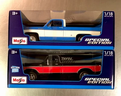 Camioneta Ford F150 1979 Maisto y Chevy C10 Cheyenne Super 1974 (lote de 2) Foto 1 de 4