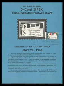 USA STAMP POSTER SP173 Sc.#1310 5c SIPEX STAMP - UNFOLDED - Picture 1 of 2