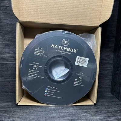HATCHBOX PLA 1.75 mm 3D Printer Filament, 1KG Spool Black 3DPLA1KG175BLK - Image 1 of 4