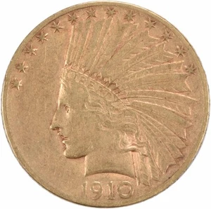 1910-D $10 Gold Indian EF Uncertified #209 - Picture 1 of 2