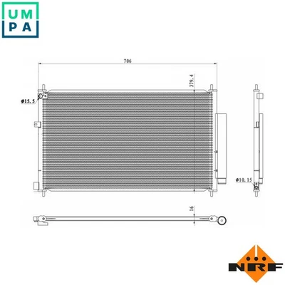 CONDENSER AIR CONDITIONING 350419 FOR HONDA CR-V/IV/SUV N22B4 2.2LN16A4 1.6L - Image 1 of 4