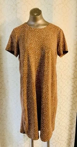 J. Jill Damen Kleid mittelbraun Kurzarm mit Taschen Top Zustand - Bild 1 von 6