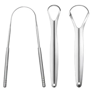 3 PCS Metal Tongue Scraper, Tongue Scrapers for Adults, Stainless Steel Toung... - Picture 1 of 6