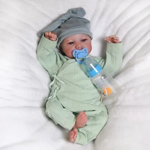 18" Reborn Baby Puppen Handarbeit Vinyl Silikon Lebensecht Neugeborener Junge Puppe Geschenk - Bild 1 von 8