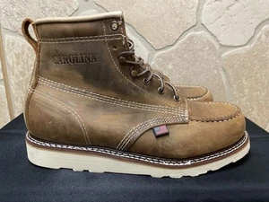 Mens 11 EE 6" Moc Soft Toe Wedge Work Boot Made In The USA Leather - Picture 1 of 7