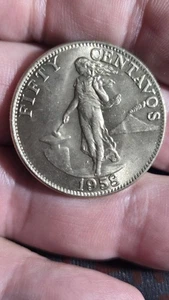 1958 Philippinen 50 Centavos Auswahl Stempelglanz US Design Münze (21031201R) - Bild 1 von 5
