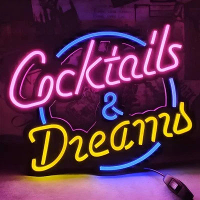 Neon LED Schild Cocktails n Dreams Licht Wand Deko Lampe Laden Beleuchtung BAR - Bild 1 von 4