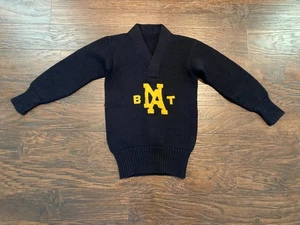 Vintage Original 1930's US Navy Mens Boxing Wool Varsity Letterman Sweater - Picture 1 of 15