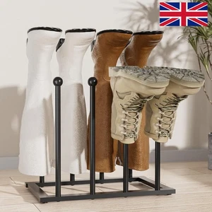 Metal Wellington Boot Rack 4 Pair Wellie Holder Stand Boot Storage In/Outdoor J - Picture 1 of 17