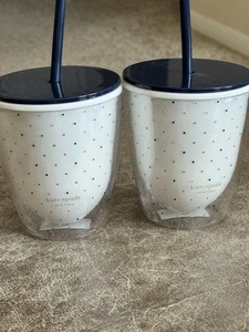 Kate Spade Tumbler with Straw Lot Of 2 NEW - Picture 1 of 13