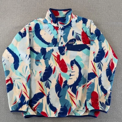Patagonia Synchilla Snap T Fleece Womens Large Feather Dance Blue Pullover Logo - Image 1 of 4