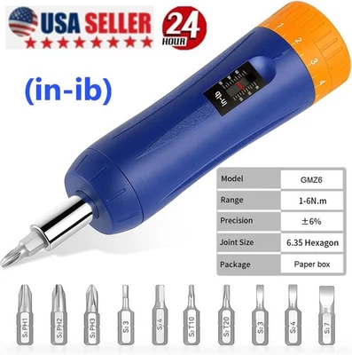 GOYOJO Preset Torque Screwdriver 1-6 Nm/ 8.85-53 in-lbs, 1/4'' Drive Precision  - Image 1 of 4