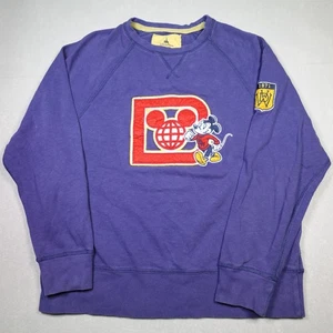 Disney Parks Walt Disney World Sweatshirt Mens Large Mickey Mouse 1971 Patch Cre - Picture 1 of 12