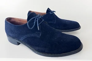 Lotus Of England Blue Suede Lace Up Oxford Shoes Mens Size 7.5 - Picture 1 of 12