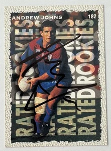 NEWCASTLE KNIGHTS ANDREW JOHNS SIGNED 1995 RATED ROOKIES TRADING CARD - Picture 1 of 1