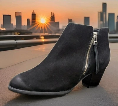 Botas Chelsea Vionic Sterling para mujer talla 6,5 usadas cremallera lateral tacón negro nobuck Foto 1 de 4