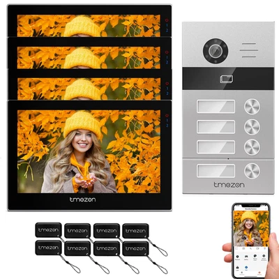 1-4 Familien WLAN BUS 2 DRAHT VIDEO TÜRSPRECHANLAGE Gegensprechanlage TOUCH TFT - Bild 1 von 4