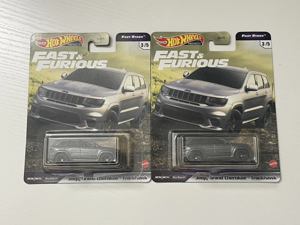 2x hot wheels 3/5 fast & furious jeep grand cherokee - trackhawk - Image 1 of 1