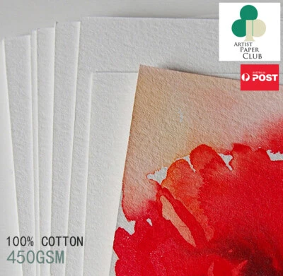 10X Leyton Watercolour Paper,100% Cotton 450gsm Quality Artist Paper,27 x19.5 cm - image 1 of 4