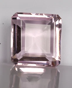 AAA+ Large Pink Topaz 18.00 Ct. Square Cut Faceted Loose Gemstone Ring & Pendant - Picture 1 of 6