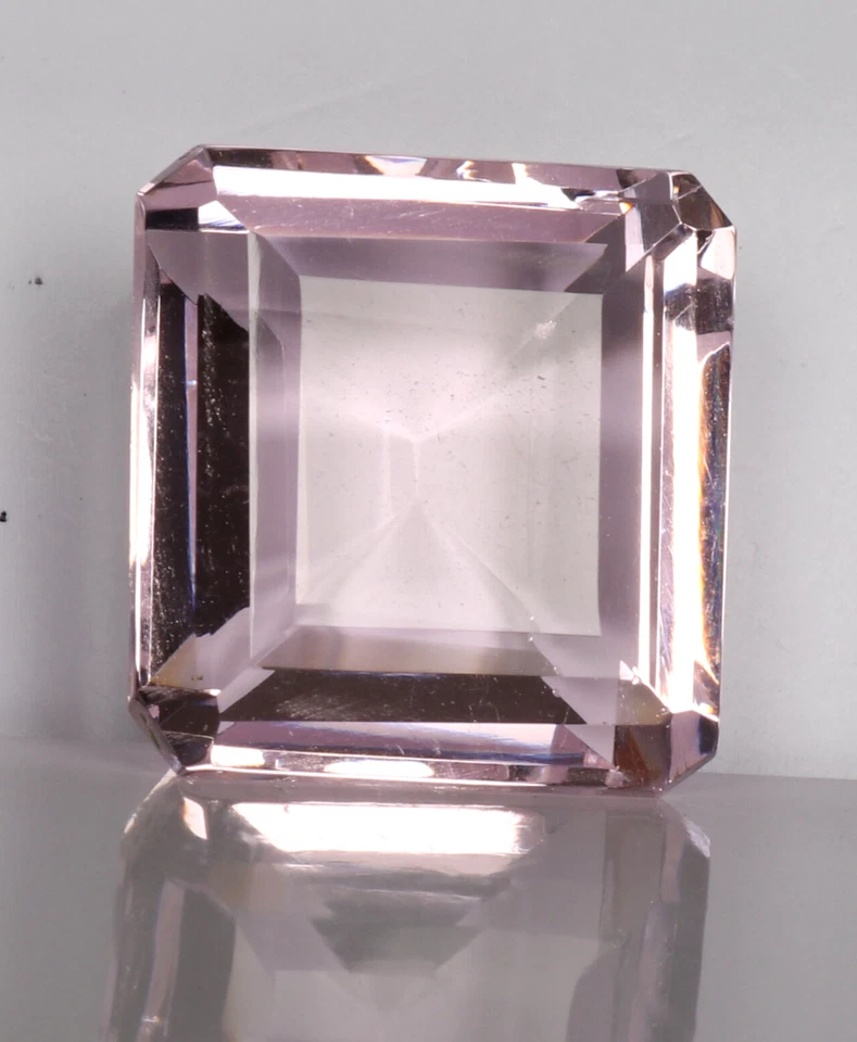 AAA+ Large Pink Topaz 18.00 Ct. Square Cut Faceted Loose Gemstone Ring & Pendant - Image 1 of 4