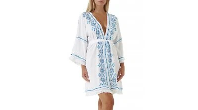 Melissa Odabash Mujer Kara Flecos Frente Abierto Encubrimiento Blanco Talla Mediana Foto 1 de 2