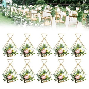 Centrotavola matrimonio elegante decorazione festa 10 pezzi metallo geometrico oro centrotavola - Foto 1 di 21