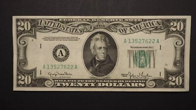 Billete de 20 dólares de la Reserva Federal de Boston de 1950 *crujiente + blanco* - ¡envío gratuito! S3799 Foto 1 de 2