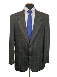 Raffinati Gold Mens Brown Check Tweed Wool Sport Coat Suit Jacket Blazer 42R