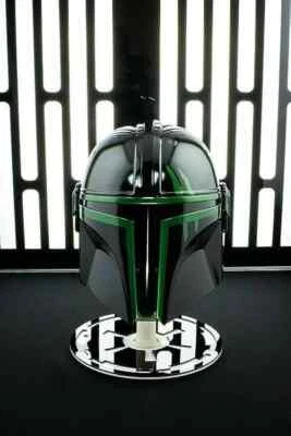 Capacete de aço Mandalorian série verde medieval e preto preto preto verde vestível - Imagem 1 de 3