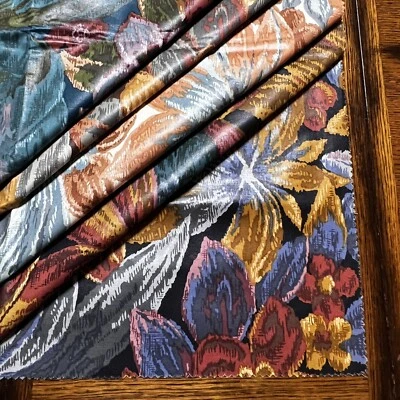 5 pc Decorative Fabric Large Floral Pattern NORMANDY 26X26 VTG Teflon Cotton NOS - Image 1 of 4