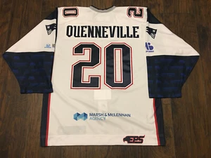 David Quenneville Worcester Railers NE Patriots ECHL 18-19 Game Worn Jersey - Picture 1 of 12