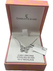 Charlotte & Lexi .925 Sterlingsilber & CZ silberfarben Schmetterling ~ Neu in Box! - Bild 1 von 3