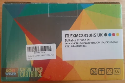 Do It Wiser Smart Toner 4 Pack ITLEXMCX31OHS UK Lexmark CX410de CX510de Sealed - Image 1 of 4