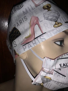 Fashion Makeup Perfume Heels Nurse Scrub Cap Hat & Face Mask - Picture 1 of 6