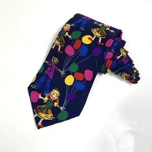 John Hopkins Children's Center Navy Silk Neck Tie Children with Balloons - Picture 1 of 9