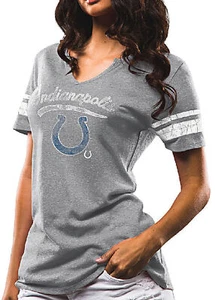 Ladies Indianapolis Colts Grey Game Tradition Notch Neck T Shirt - Picture 1 of 5