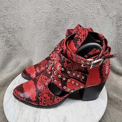 Zapatos Sol Sana para mujer talla 6,5 botines al tobillo de cuero rojo *EXCELENTE ESTADO* Foto 1 de 4