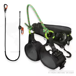 Arborist Work Positioning Lanyard and Tree Climbing Sit Harness S L Black - Picture 1 of 12