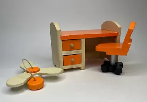 Kidkraft Holz Puppenhaus Möbel Orange Computer Schreibtisch Bürostuhl Celing Ventilator - Bild 1 von 12