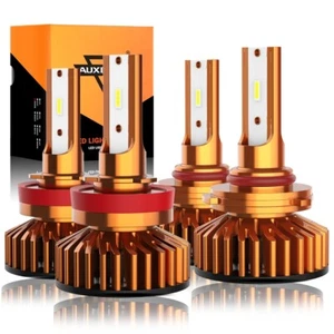 AUXBEAM 9005 H11 LED Headlight Bulbs Conversion Kit High Low Beam 6000K White F2 - Picture 1 of 12