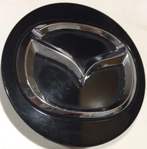 Mazda K3954 BLACK Chrome BBM2 37 190 OEM Center Wheel Hub Cap Rim Cover Lot GR - Picture 1 of 3
