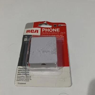 RCA White Surface Mount Telephone Jack TP265WHR Open Box - Image 1 of 3