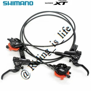 Juego de frenos de disco Shimano XT M8100 MTB delantero y trasero resina aleta de hielo envío rápido - Imagen 1 de 7