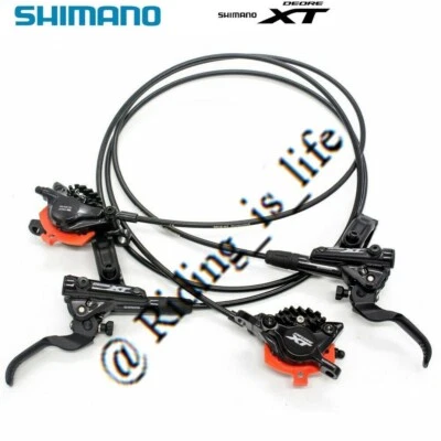 Juego de frenos de disco Shimano XT M8100 MTB delantero y trasero resina aleta de hielo envío rápido Foto 1 de 4